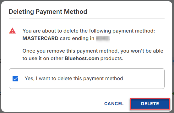 payment method delete