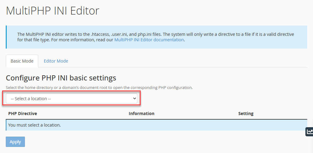 cP multiPHP editor dropdown