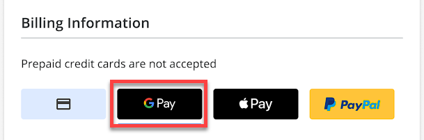 Billing Information - Google Pay
