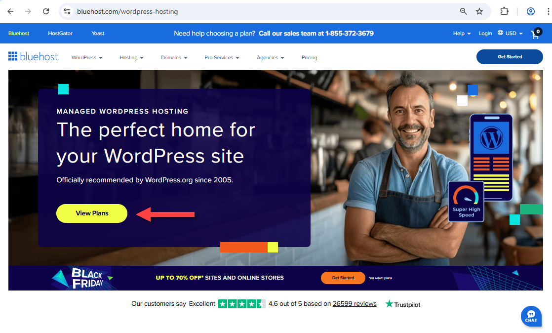 WordPress hosting - View Plans