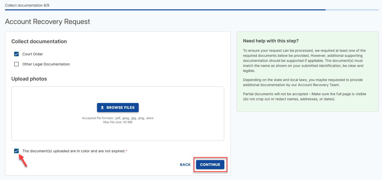 Upload Additional Documents