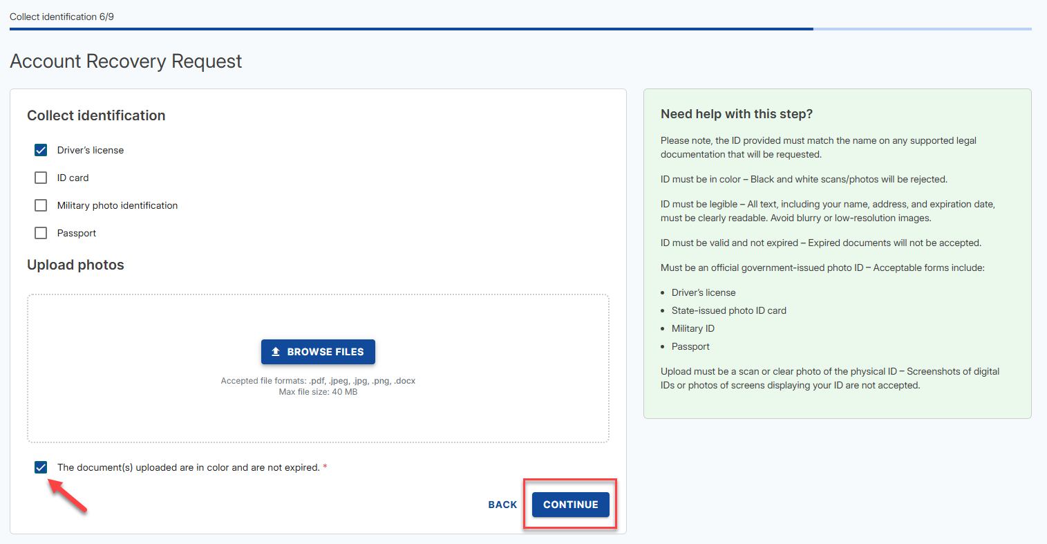 Upload Government-Issued Photo ID