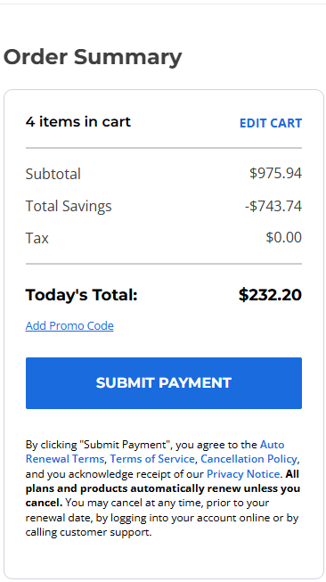 Sign up for an account - Submit Payment