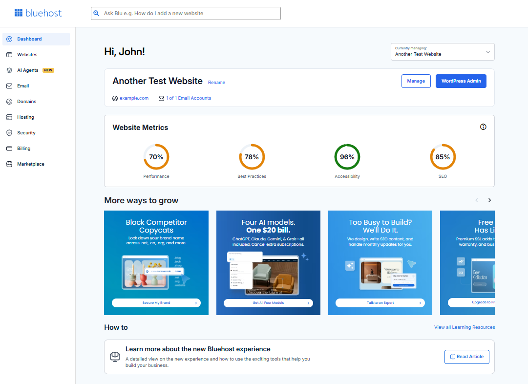 Bluehost Portal