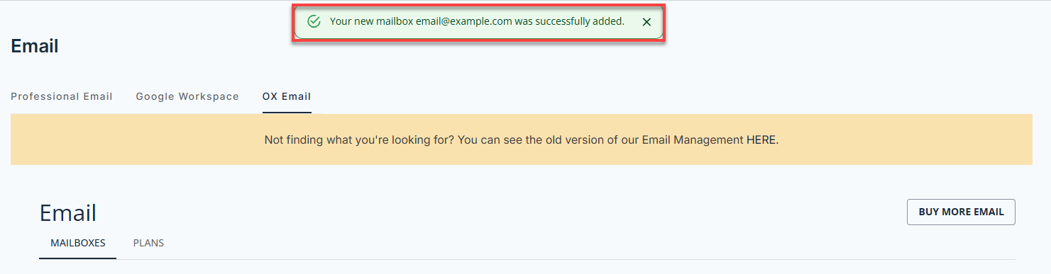 ox-email-succesfully-added