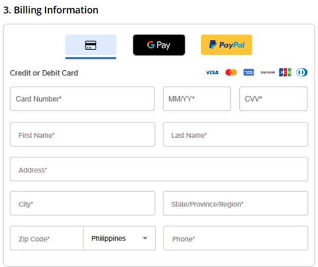 Billing Information Form