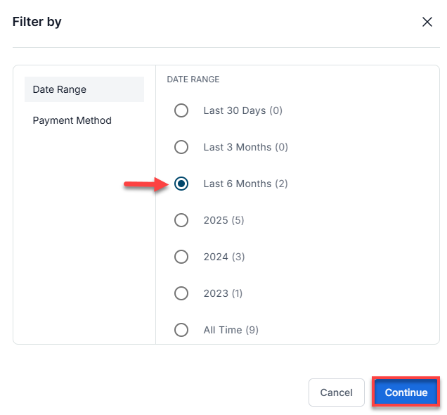 Date Range Tab