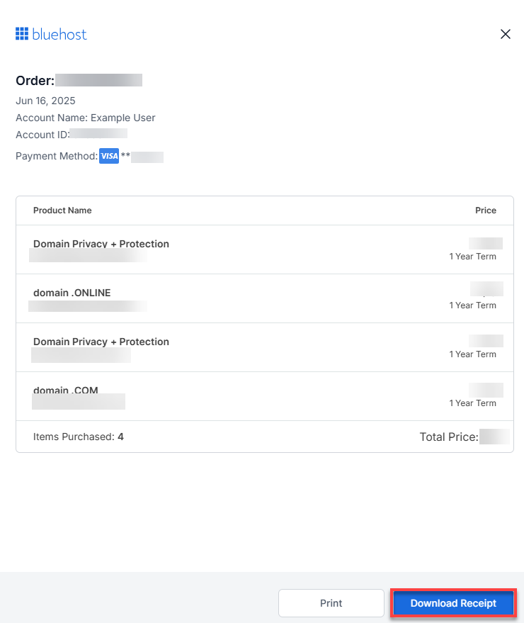 View Receipt