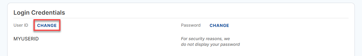 Bluehost Account Manager My Profile - User ID - Change