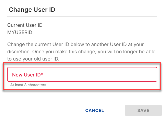Bluehost Account Manager My Profile - User ID - Change