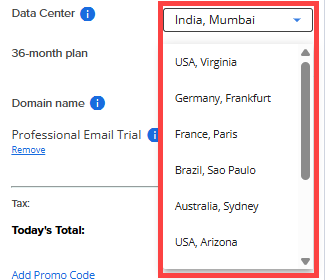 BH Select a Data Center