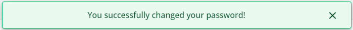 Successful change password prompt