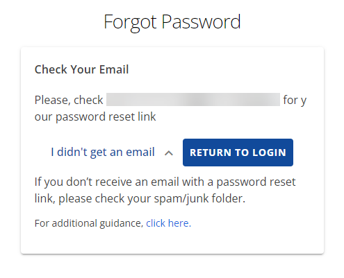 Forgot password TPN not enabled
