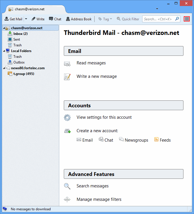 Thunderbird Hamburger Button