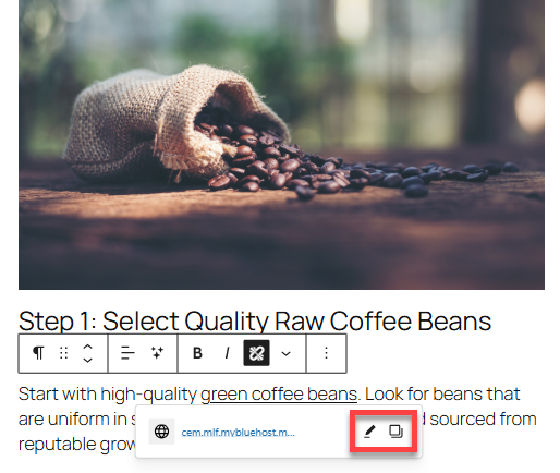 Add Links - Copy or Edit Link