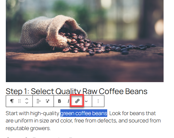 Add Links - Link icon