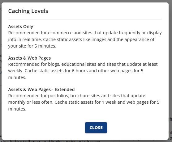 Caching Levels