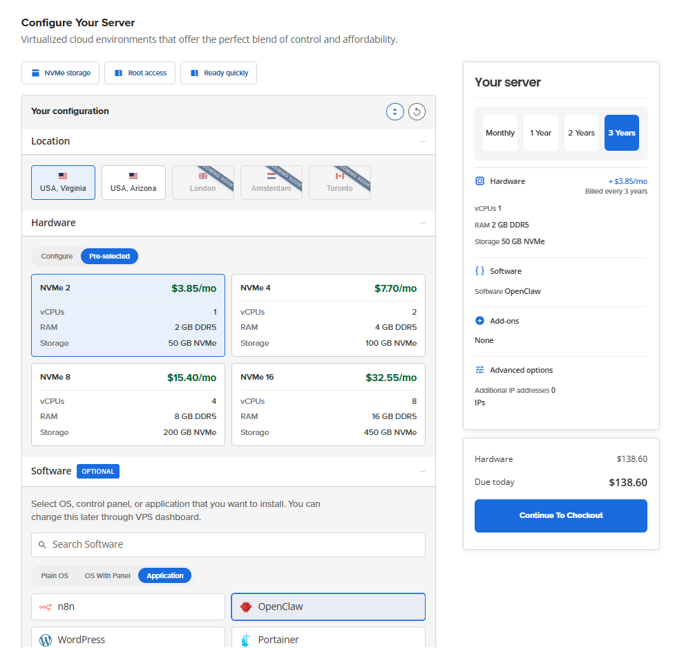 Bluehost Portal - Hosting tab