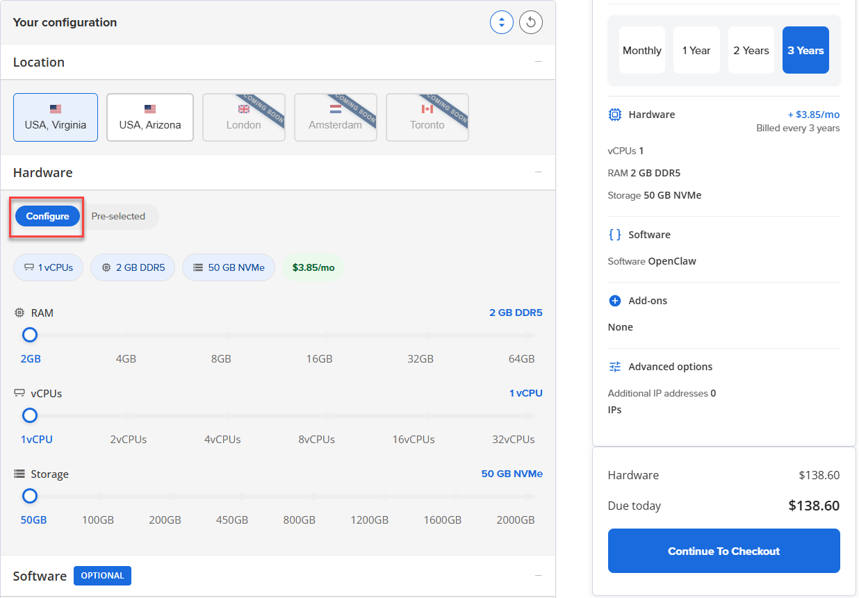 Bluehost Portal - Hosting tab