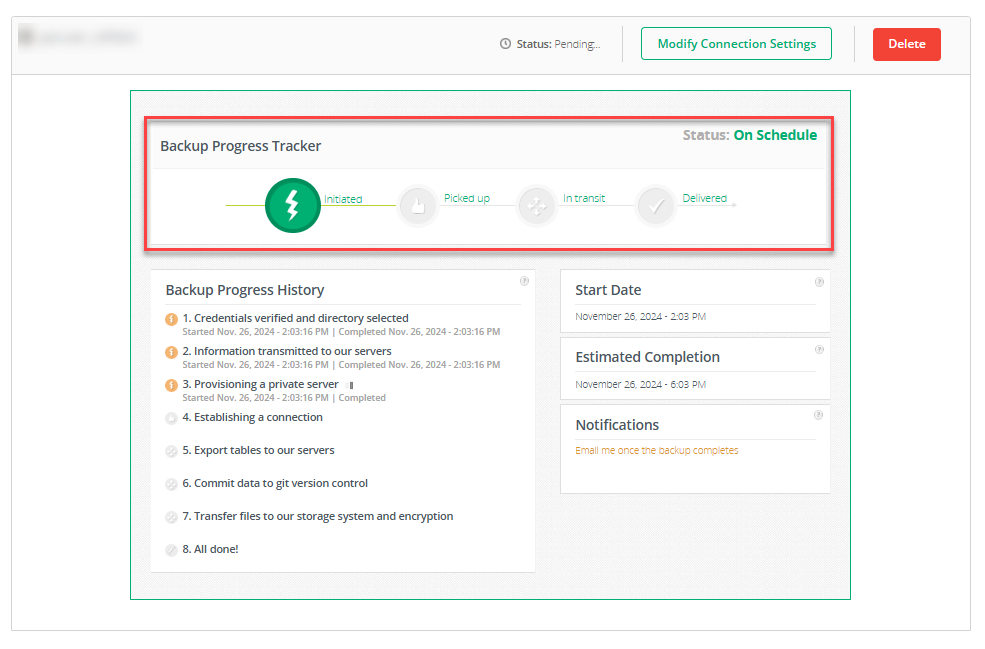 Backup Progress Tracker