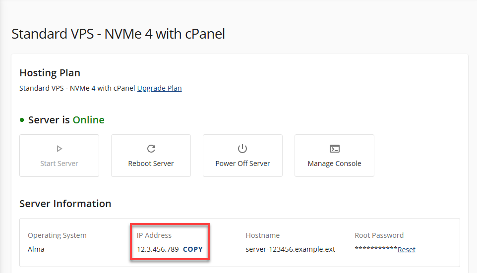 Bluehost WHM IP address Copy