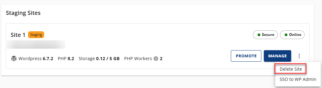 Delete Site