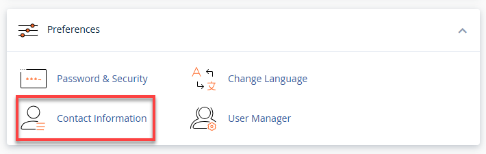 BH cPanel Contact Information