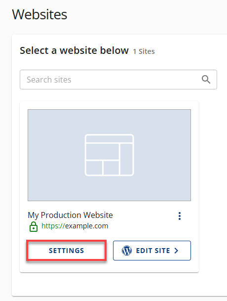 Websites Settings