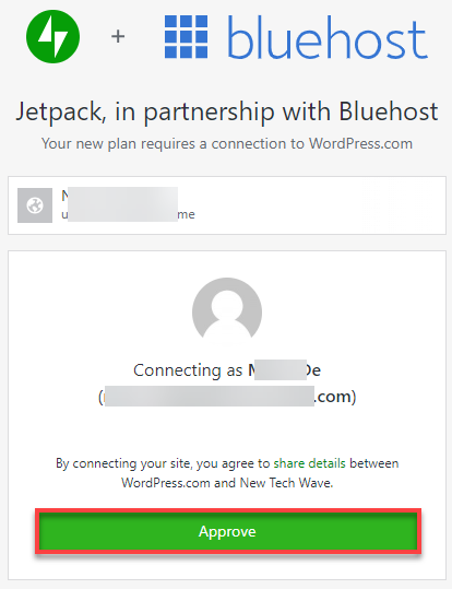 Bluehost Cloud Hosting Backups Finish Connecting Approve