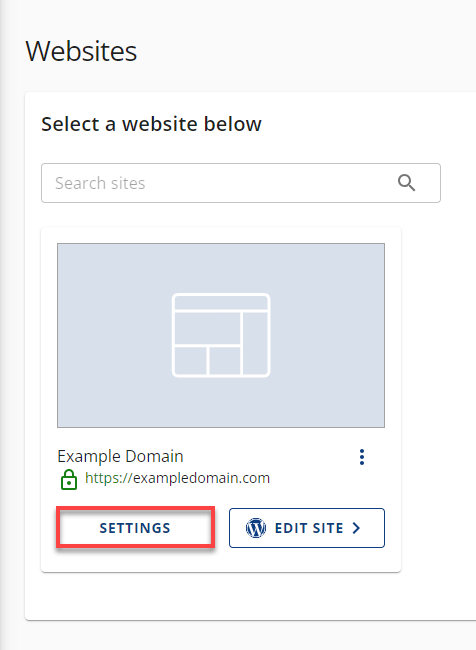 Bluehost Cloud Hosting Websites Settings