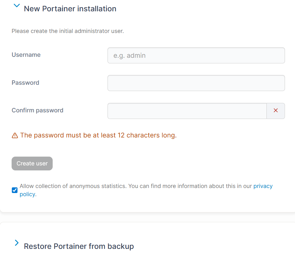 BH Self-Managed VPS Portainer Account Setup