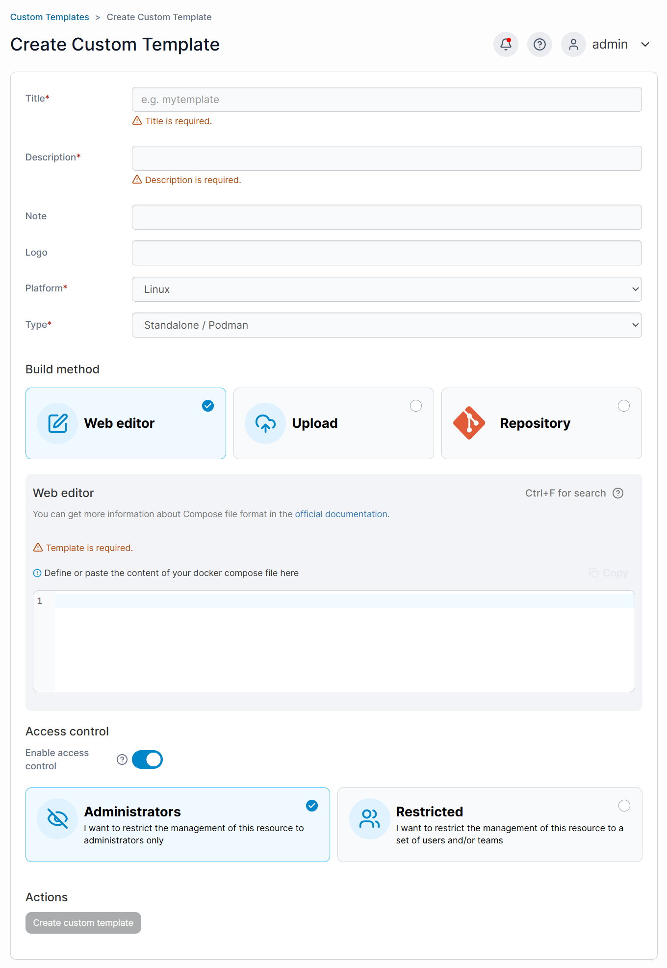 BH Self-Managed VPS Portainer Templates Custom Details