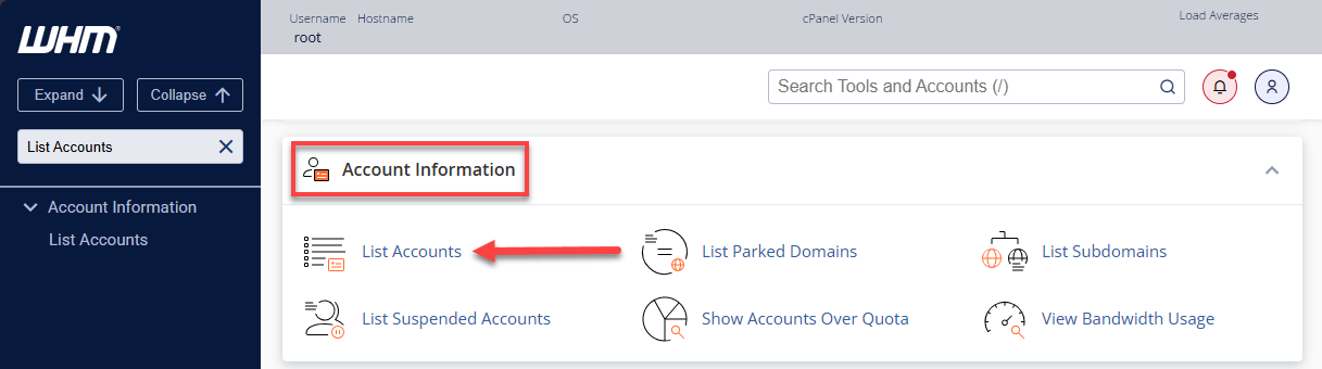 BH WHm Search Options