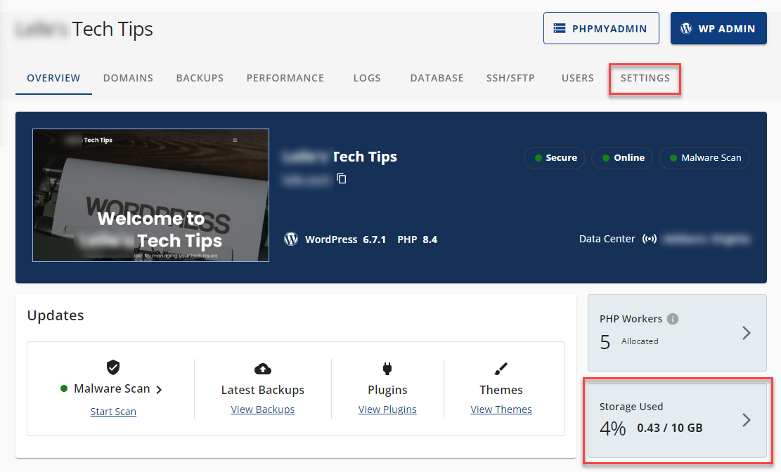 Settings Tab or Chevron Icon