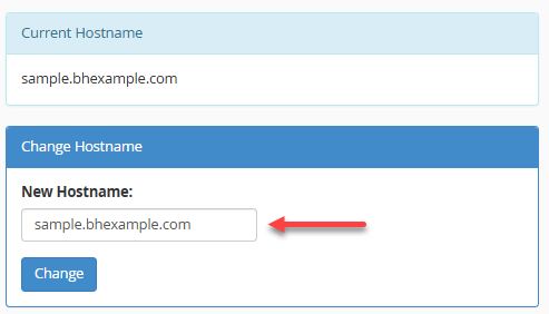 WHM - Change Hostname