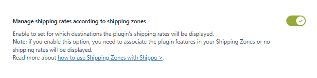 Shipping Options > Shipping Rates