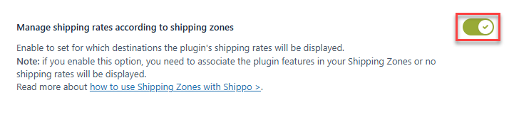 Manage shipping rates according to shipping zones