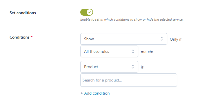 add a product or category condition
