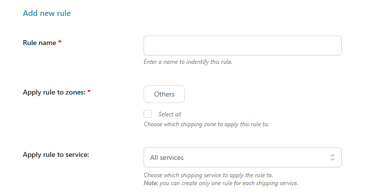 Enter a name to identify the rule