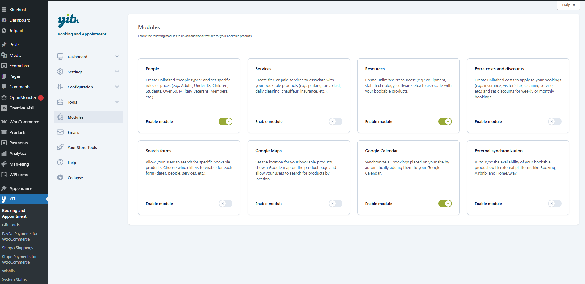 Yith - Activate the Modules