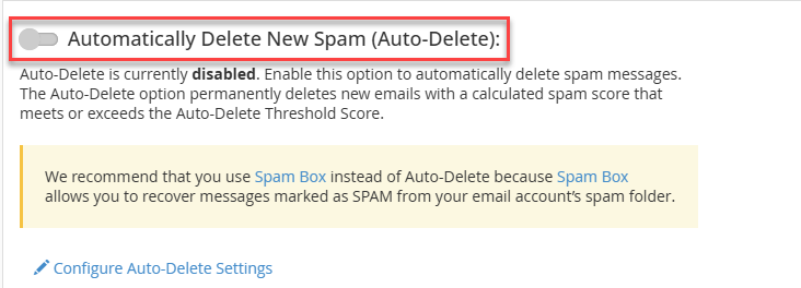 Automatically Delete New Spam