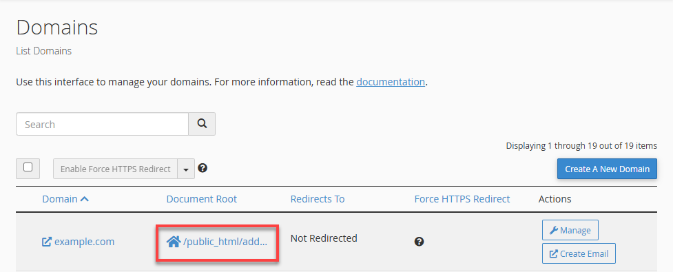 BH 
cPanel Create Wildcard Subdomain Directory Root