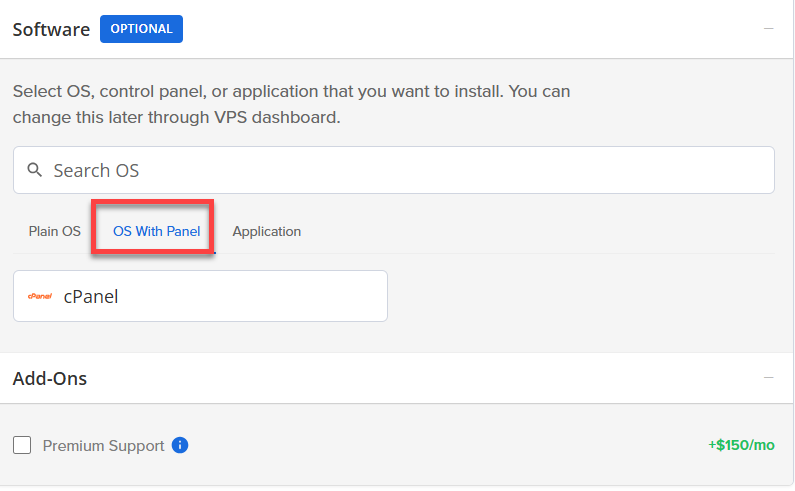 Bluehost Portal - Hosting tab