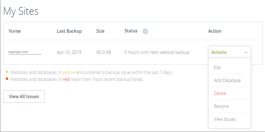 backup-site-view-all-issues