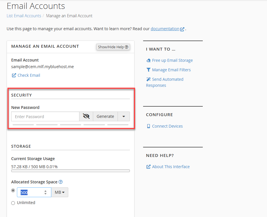 Bluehost Change Password Email Accounts