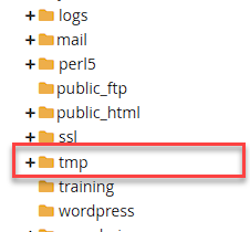 cPanel -  File Manager - tmp folder