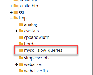 cPanel -  File Manager - mysql_slow_queries folder