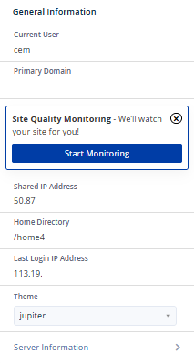 Bluehost Portal - cPanel - General Information
