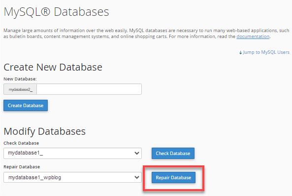 Repair Database