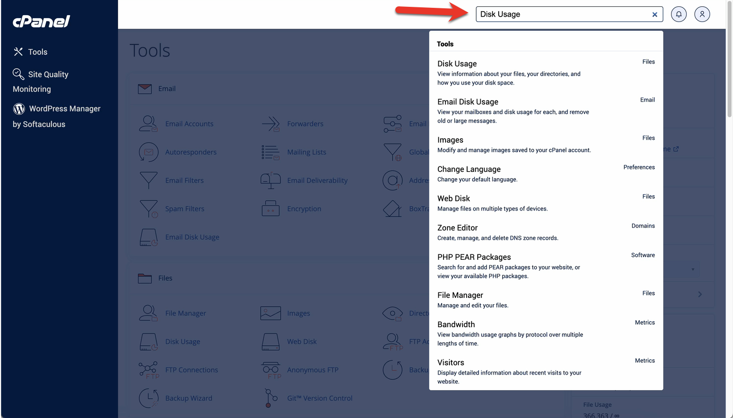 cpanel-disk-usage
